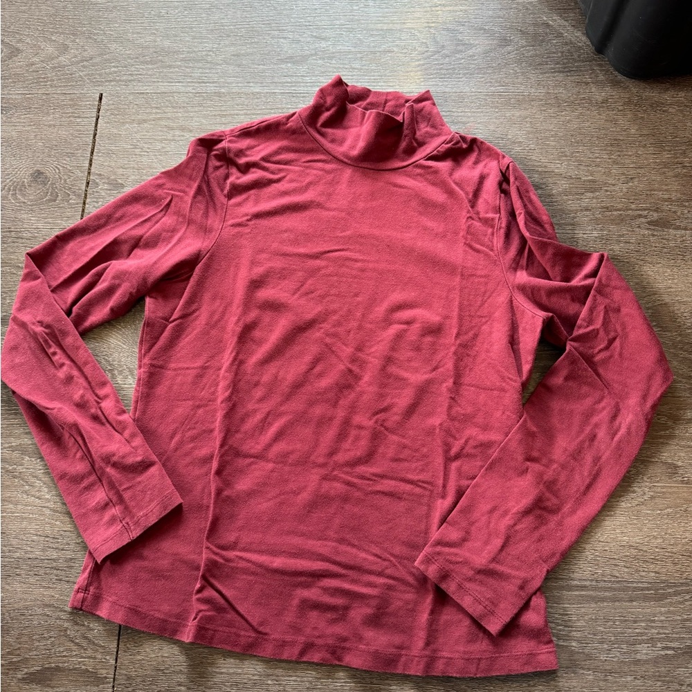 Frank & Oak Maroon Long Sleeve Tee